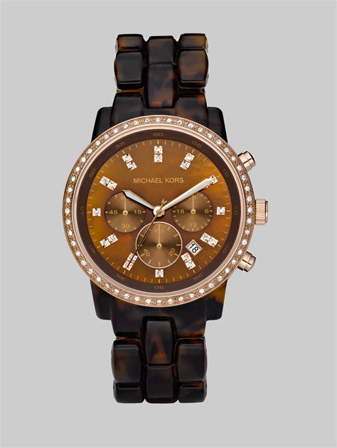 michael kors tortoise link watch|michael kors pave bracelet.